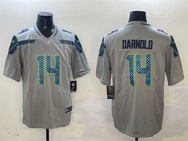 Men%27s Seattle Seahawks #14 Sam Darnold Gray 2025 Vapor Limited Football Stitched Jersey->los angeles rams->NFL Jersey